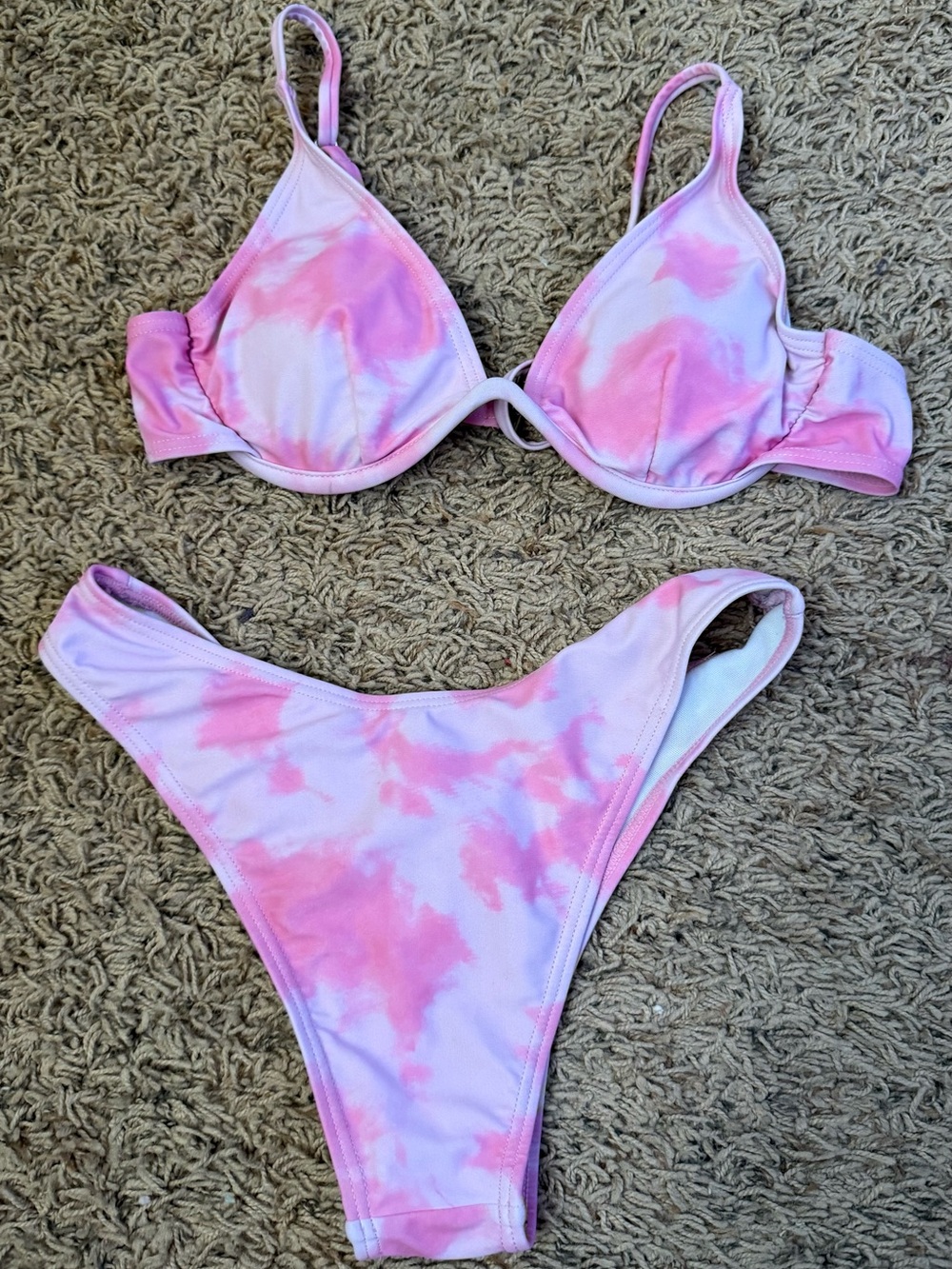 Pink tie-dye swim suit